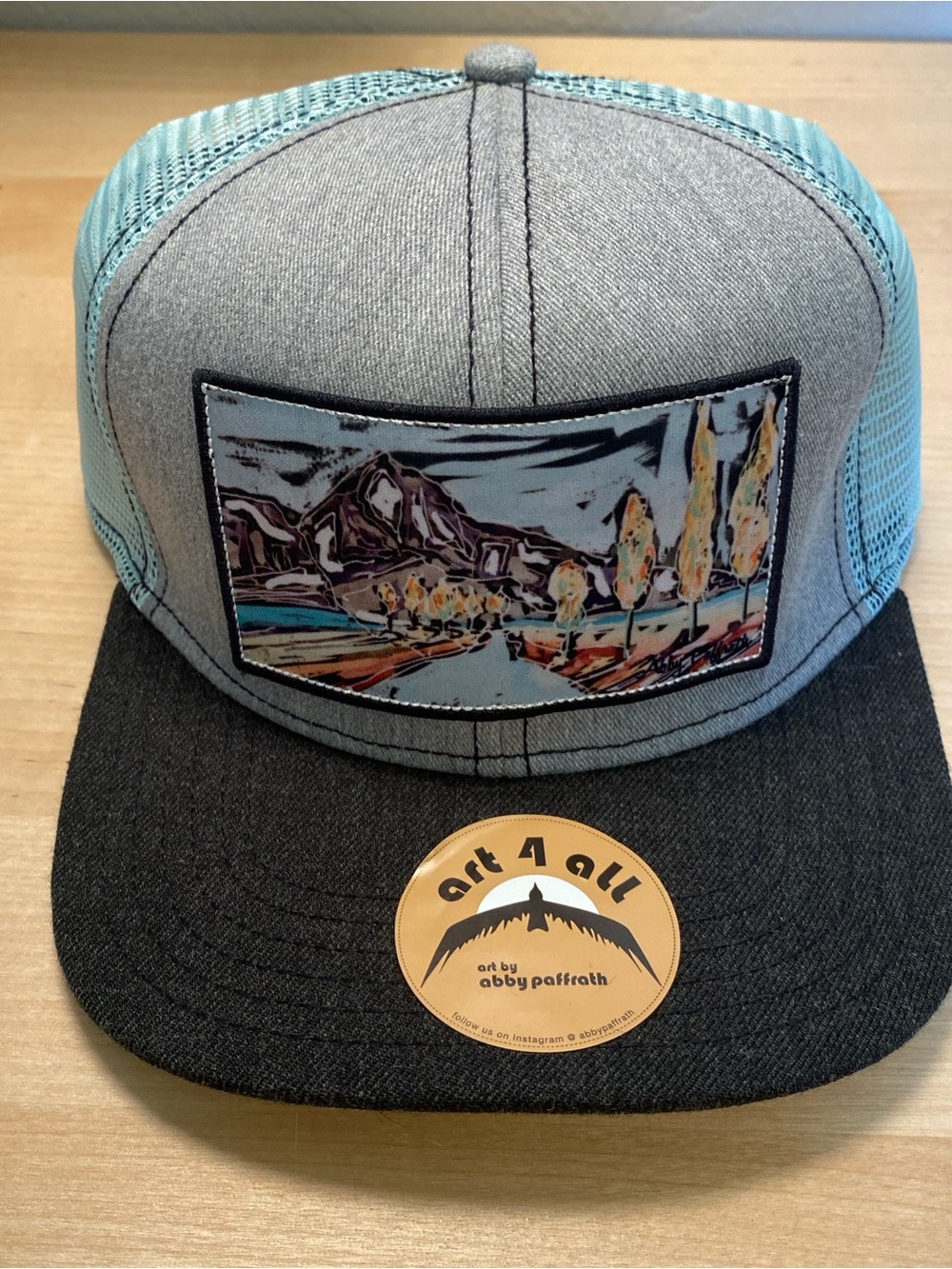 Art 4 All Abby Pfaffrath Landscape Patch Trucker Hat Light Blue & Gray